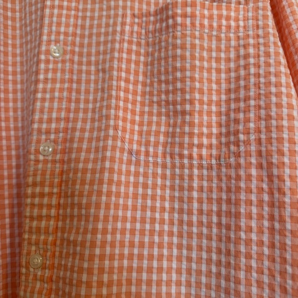 LL Bean Men's Orange Checkered Shirt size XL - Picture 7 of 10